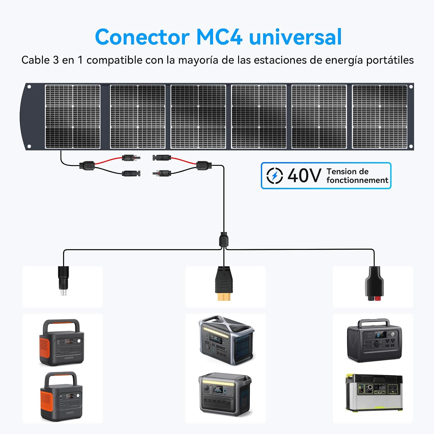 Detalle de Ecosonique 300W Portable Solar Panel for Generators 🔆