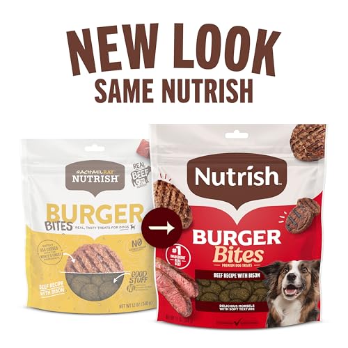 Detalle de Nutrish Burger Bites Dog Treats, Beef Recipe — 12 oz Pouch (Rachael Ray Nutrish)