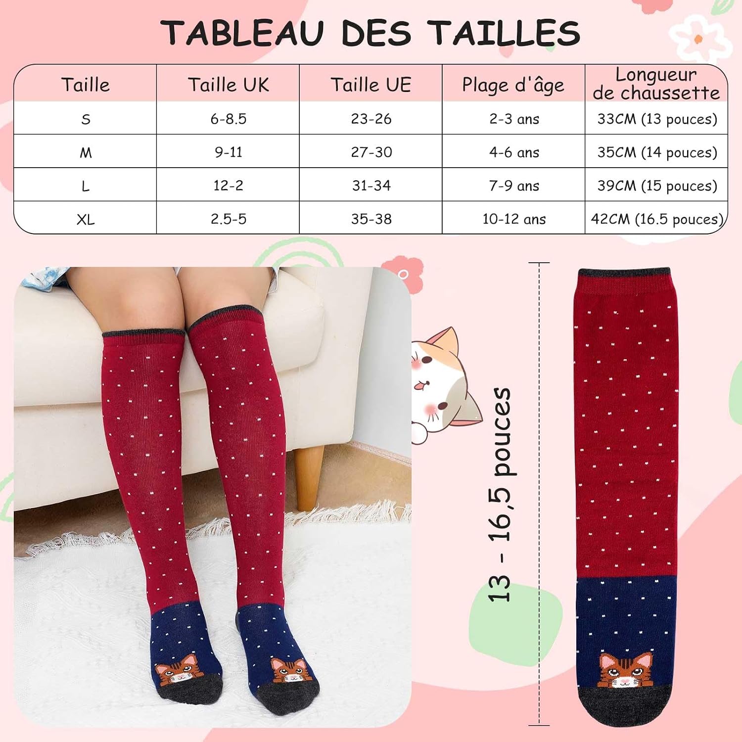 Detalle 2 de LOFIR chaussettes hautes enfant 23-38