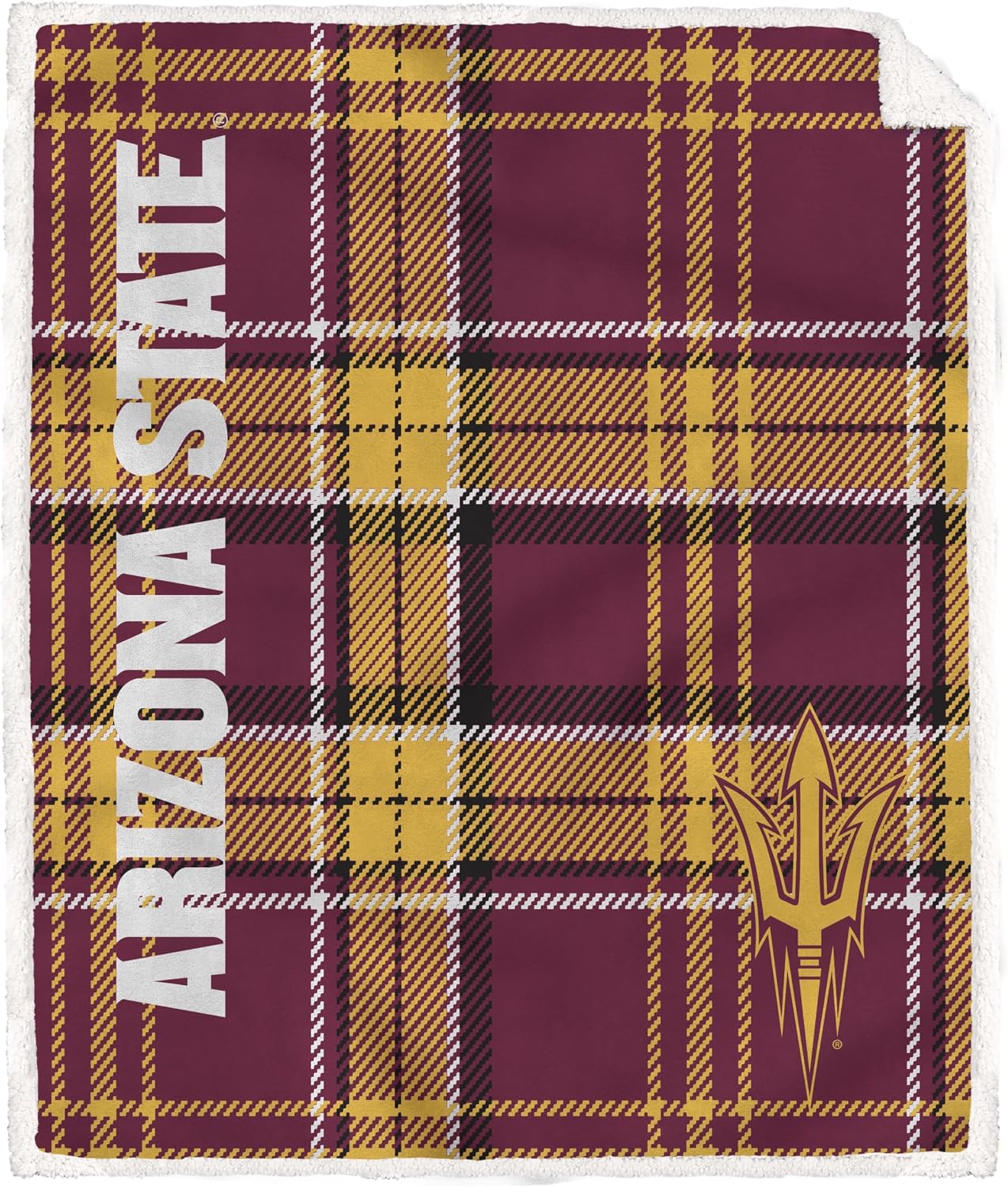 Detalle 2 de Proformance Home NCAA Playmaker Plaid Ultra Cozy Sherpa Throw (Fort Hays State Tigers)