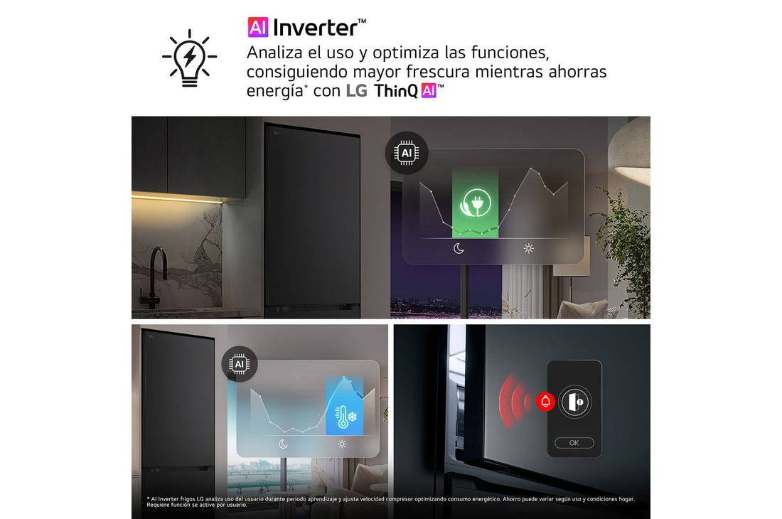 Detalle 2 de LG GBBS524DSW DoorCooling+ Frigorífico Combi 375 L, 2,03 m, Serie 500, blanco