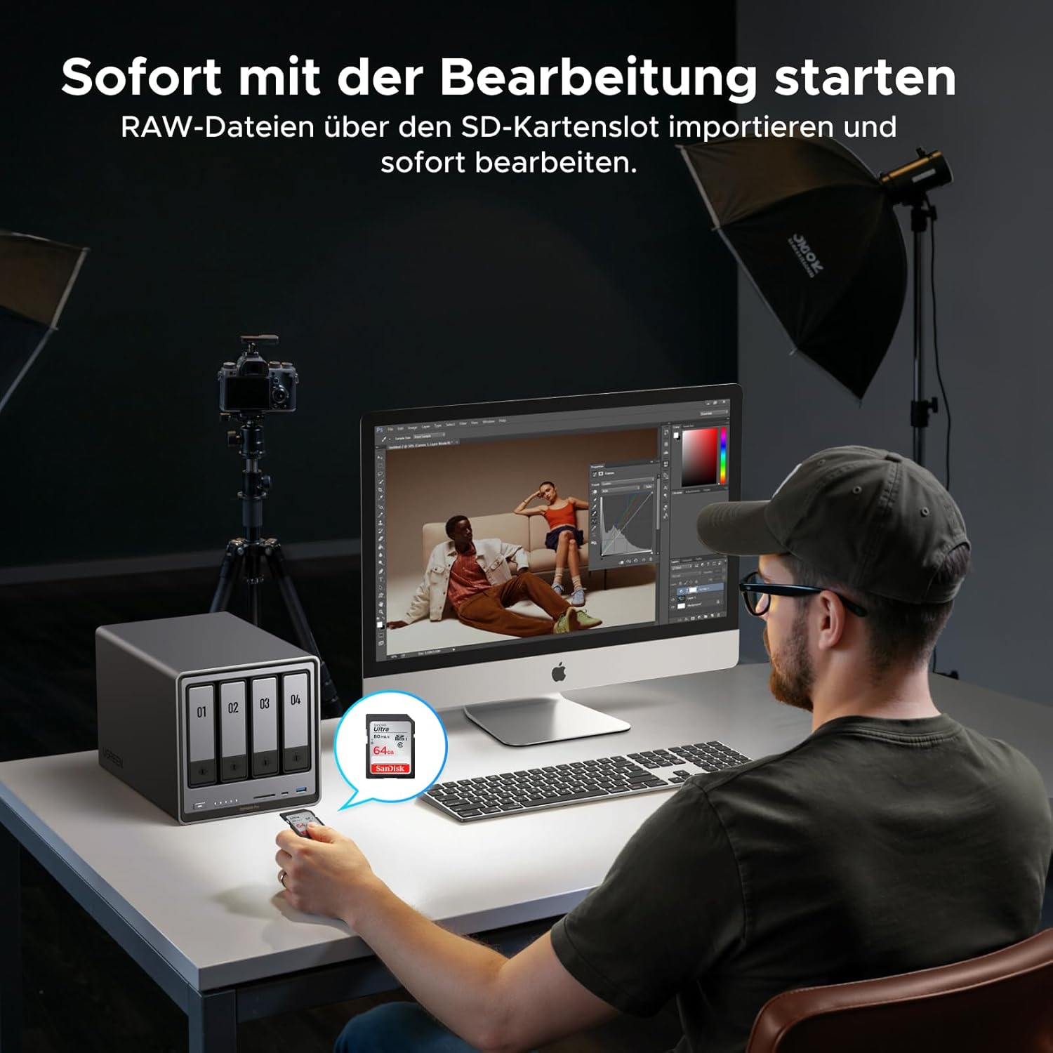 Thumbnail 5 de UGREEN NASync DXP4800 Pro 4-Bay Desktop-NAS mit Intel i3-1315U, 8GB DDR5 und 10GbE