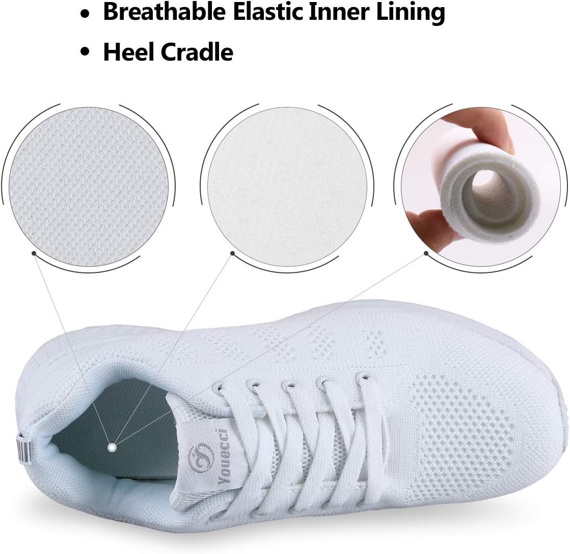 Thumbnail 3 de Youecci Women Lightweight Walking Shoes: Breathable Lace-Up Trainers for Daily Comfort
