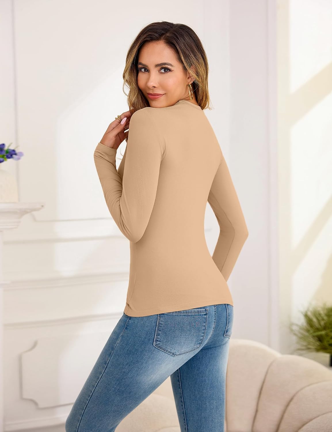 Detalle 2 de Aottori Camiseta térmica mujer 95% algodón