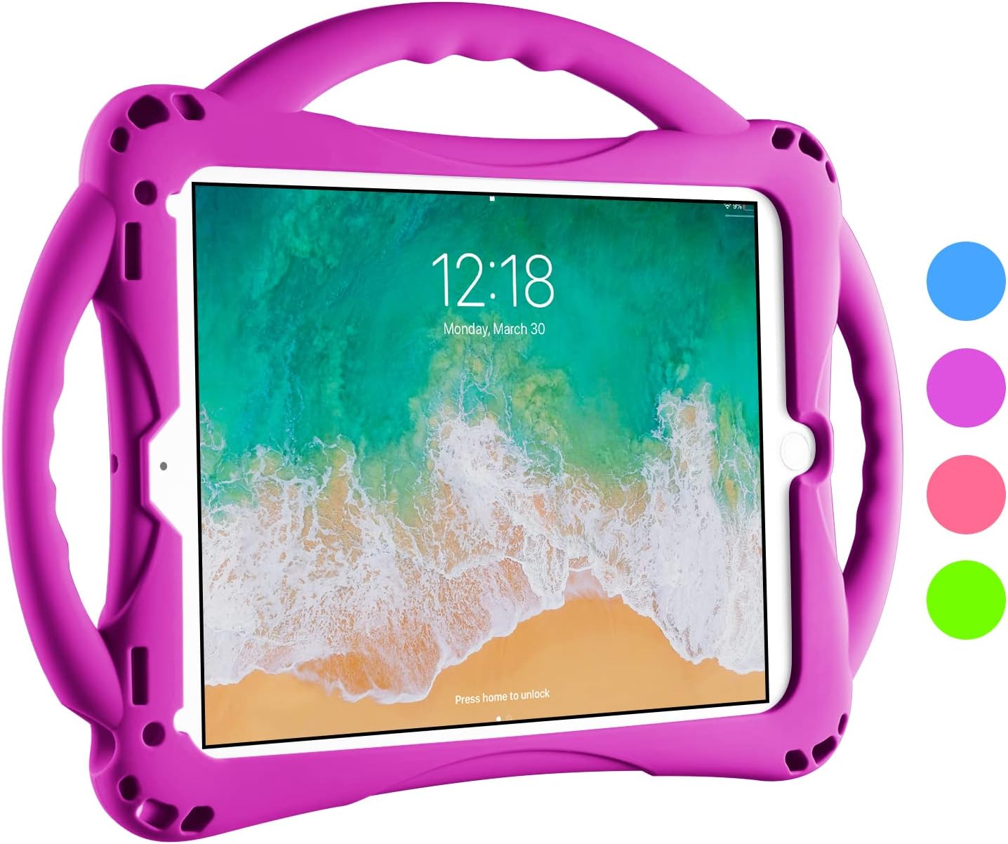 Detalle de TopEsct Kids Case for iPad 6th/5th Gen, iPad Air/Air 2 & iPad Pro 9.7-inch (Purple) with Built-in Handle Stand