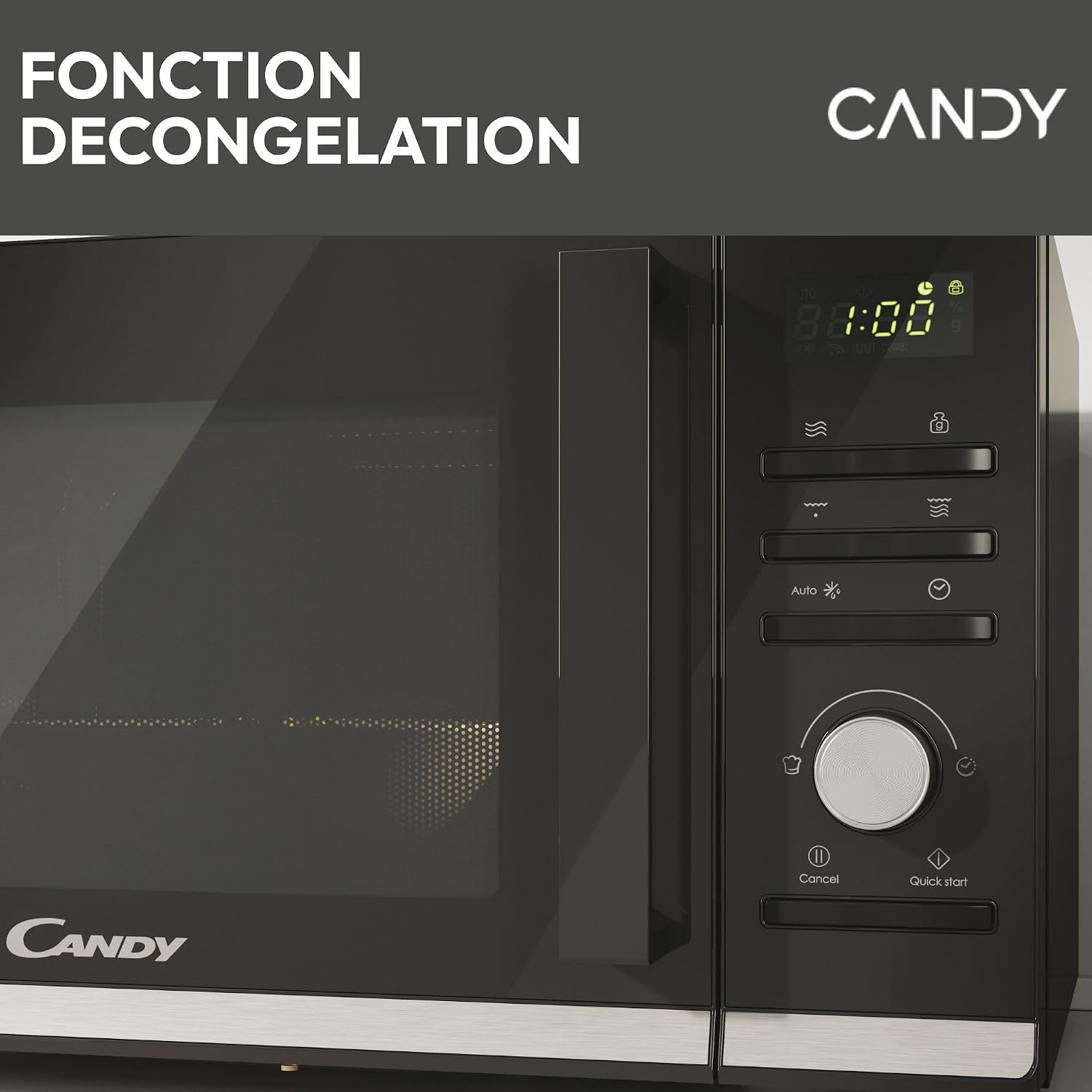 Detalle de Candy CMGA25TNDB Four micro-ondes avec grill, 900 W, 25 L, Noir