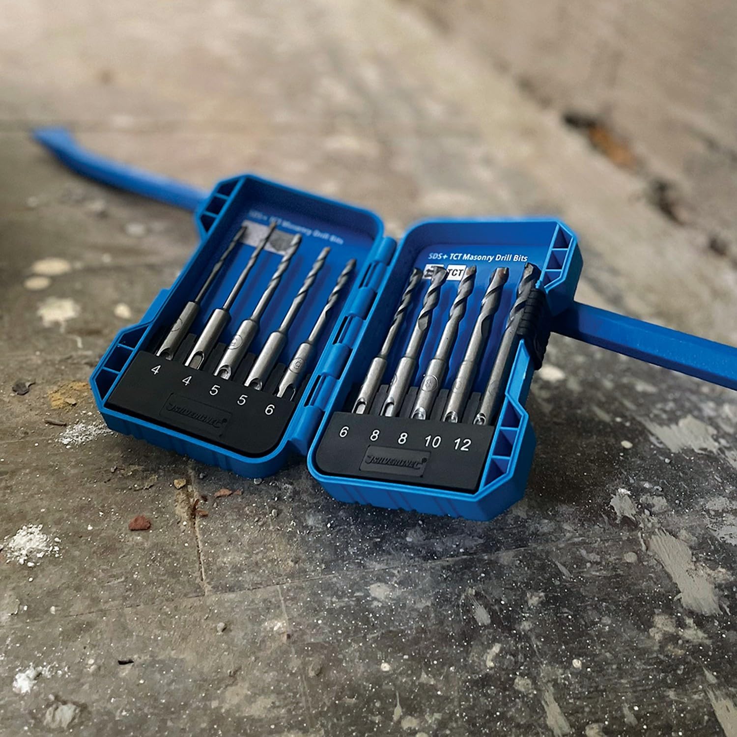Detalle 2 de Silverline 628645 — Jeu de 10 mèches TCT SDS Plus pour maçonnerie
