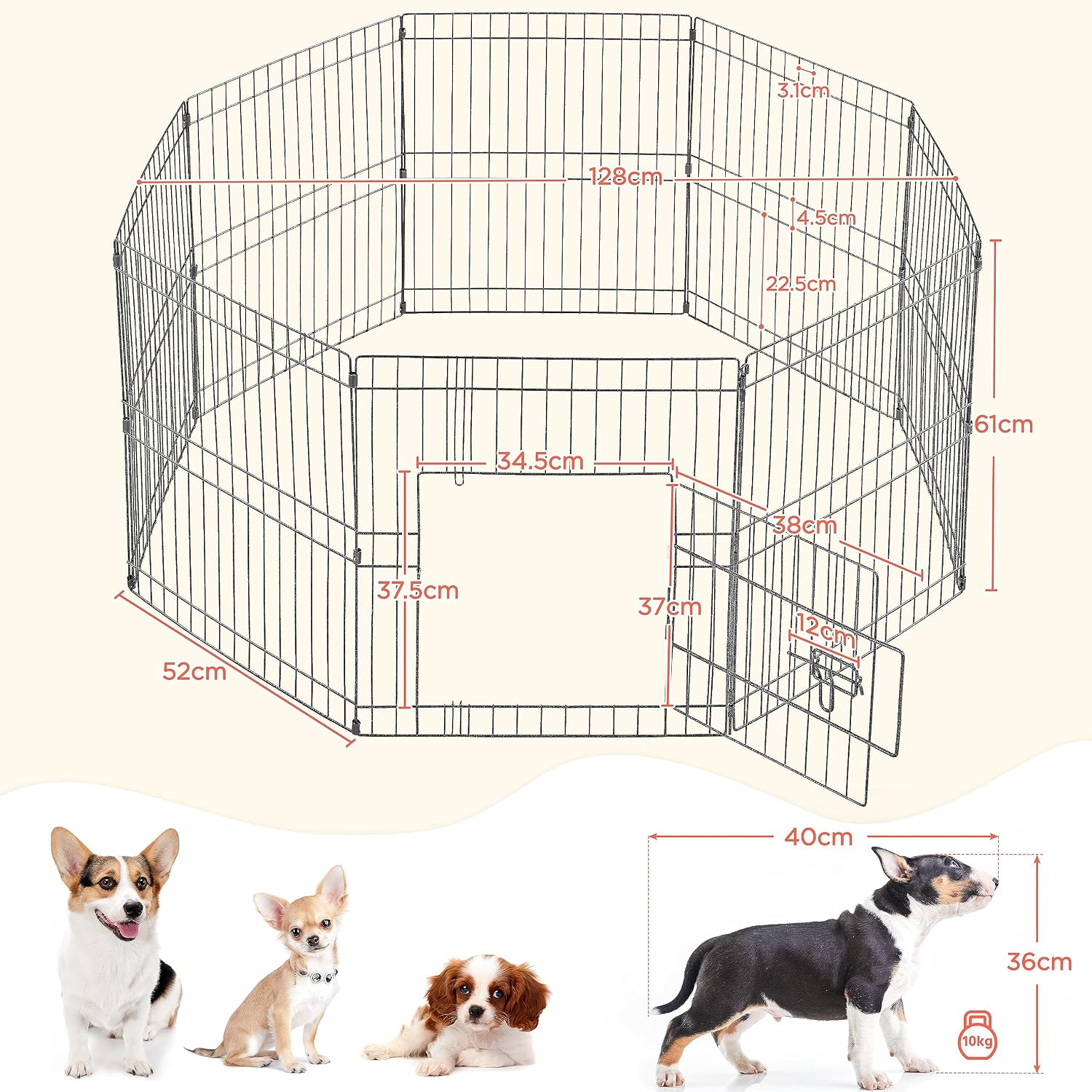 Detalle 1 de Yaheetech Recinto per Cani 52 x 61 cm