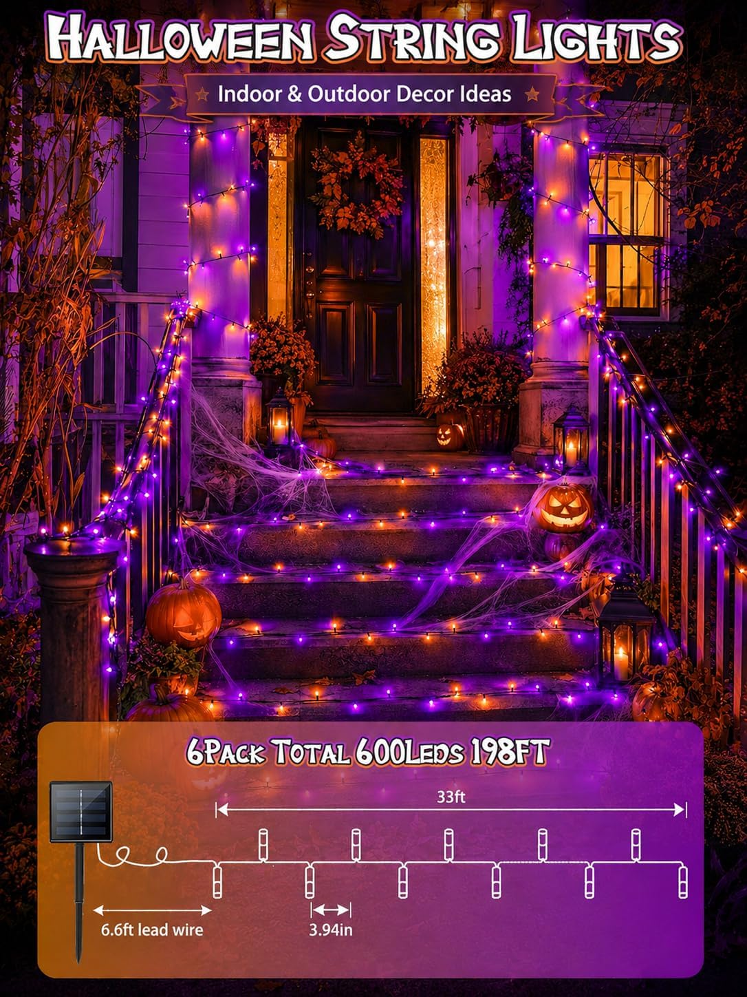 Detalle 1 de Solar Halloween String Lights, 600 LEDs