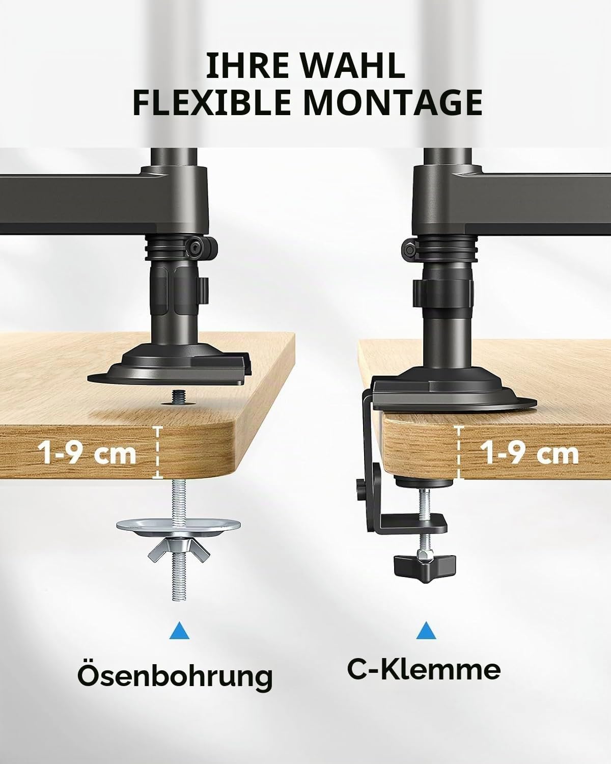 Thumbnail 5 de HUANUO Monitorhalterung 2 Monitore 13–32 Zoll