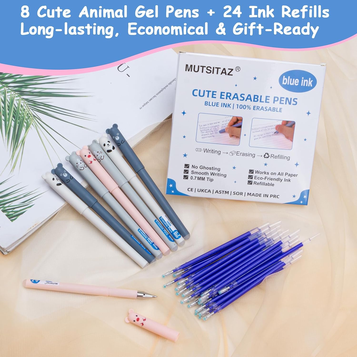 Detalle 1 de Mutsitaz Erasable Pens 0.7mm 8pcs
