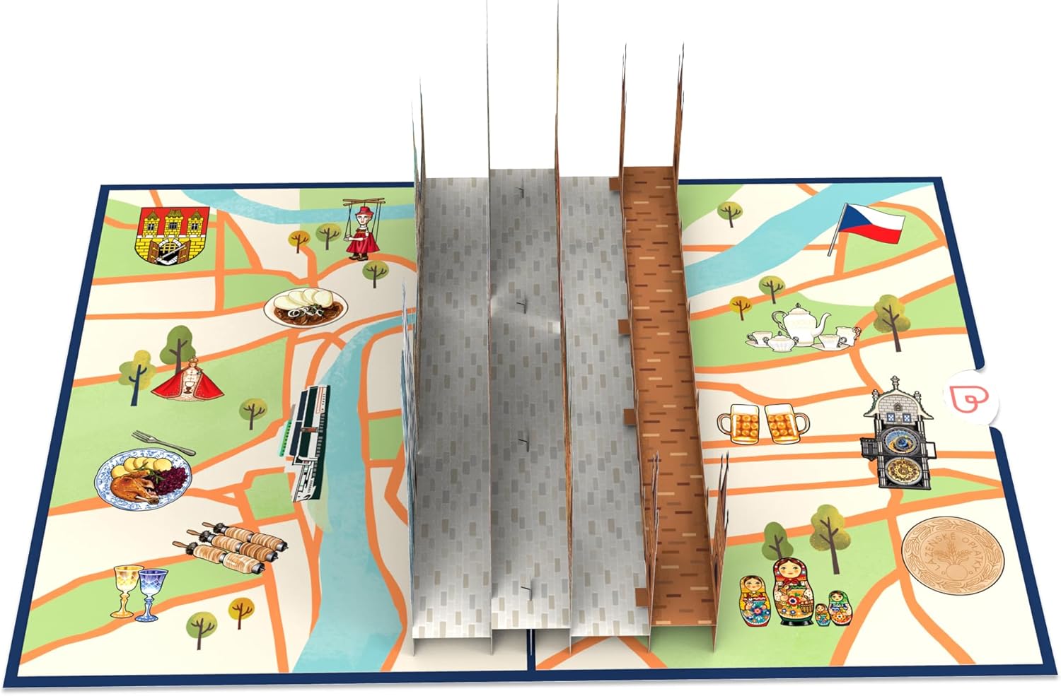 Thumbnail 2 de papercrush® Biglietto pop up Praga in 3D con busta e spazio per auguri