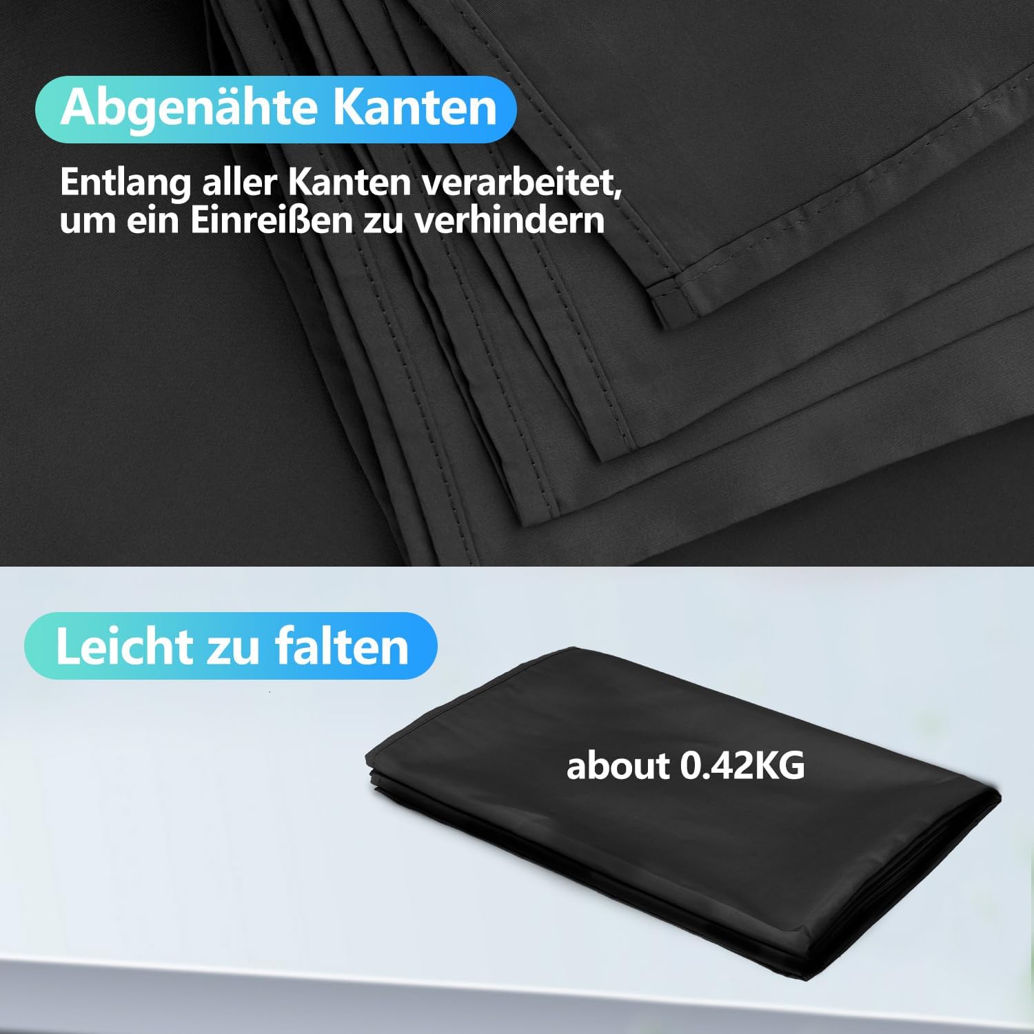 Detalle de JEBUTU Fotohintergrund Schwarz 1,5x2 m aus waschbarem Polyester (Hintergrund für Foto & Video)