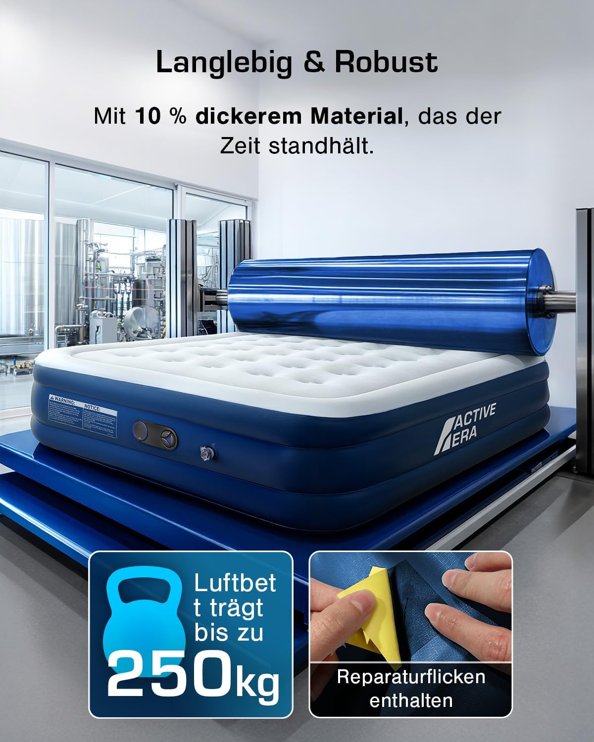 Detalle de Active Era Luftbett 2 Personen 152×203×35,5 cm – Selbstaufblasend mit Elektro-Pumpe