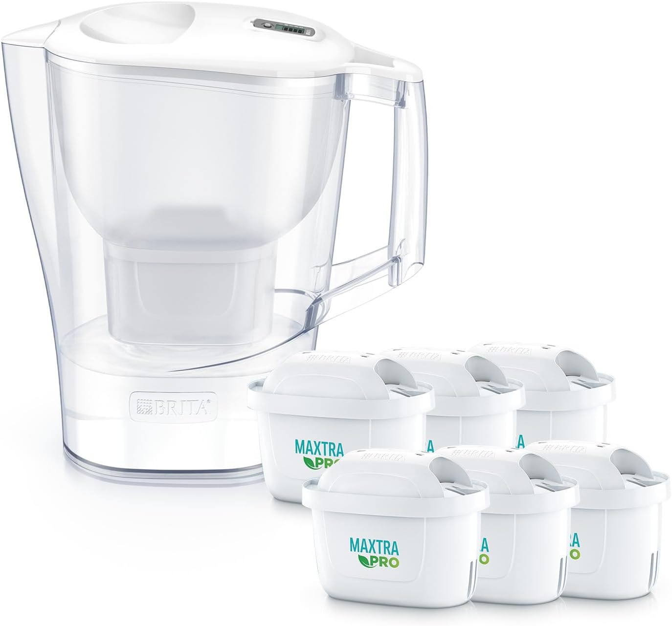 Detalle de BRITA Aluna アルーナXL ポット型浄水器 ろ過水容量1.75L・PFOS/PFOA除去試験済・カートリッジ6個付