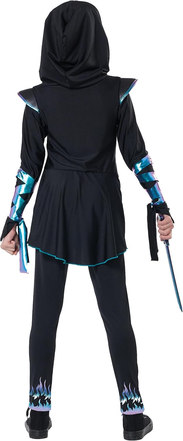 Detalle de California Costumes 3023-085 Girls' Ninja Nightfire Costume with Hood
