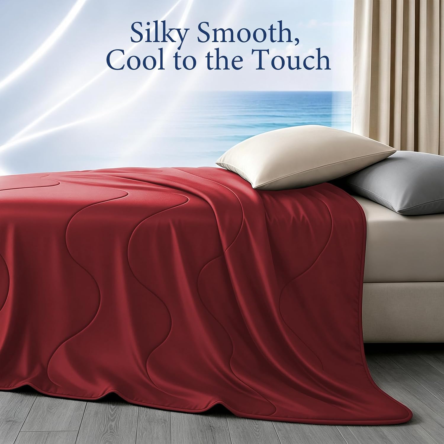 Thumbnail 3 de Vine Voice Cooling Comforter for Hot Sleepers, Queen 90x90, True Red