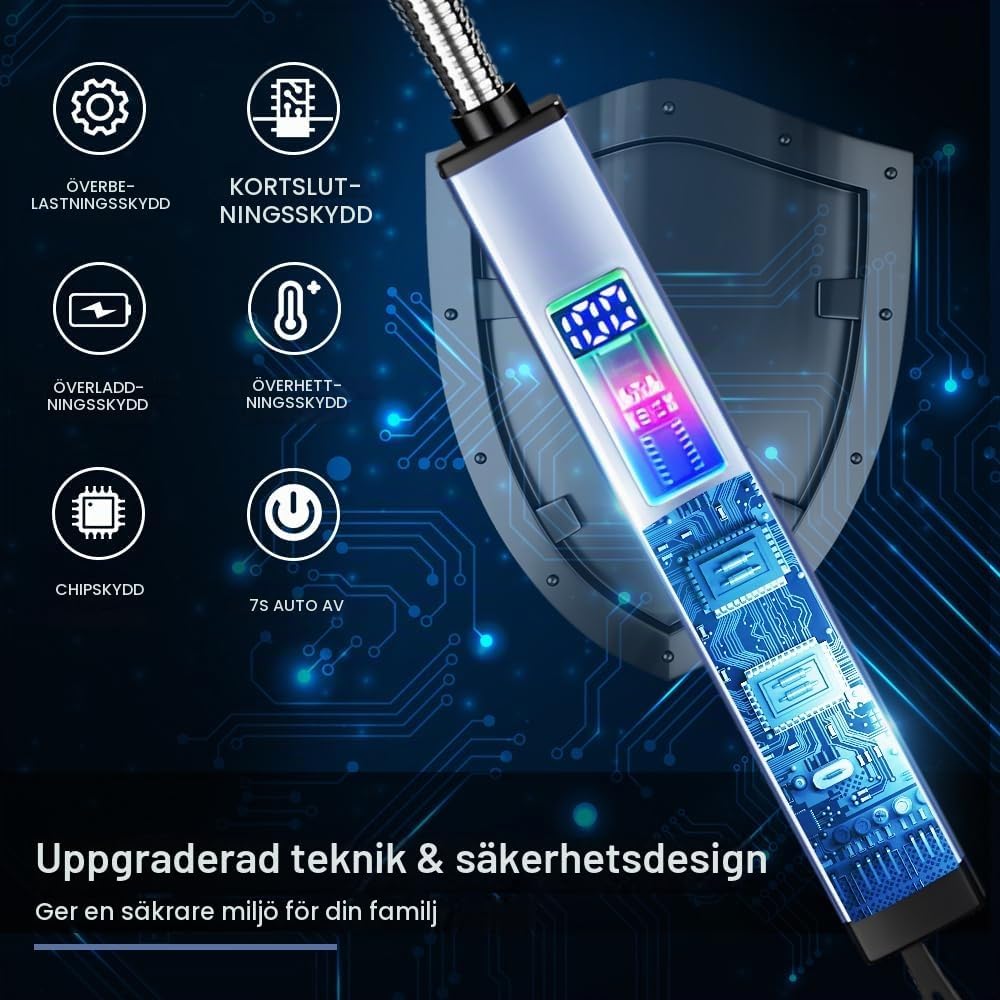 Detalle 2 de SUPRUS SDE-ZH003-b elektrisk tändare med USB-C och 360° flexibel hals
