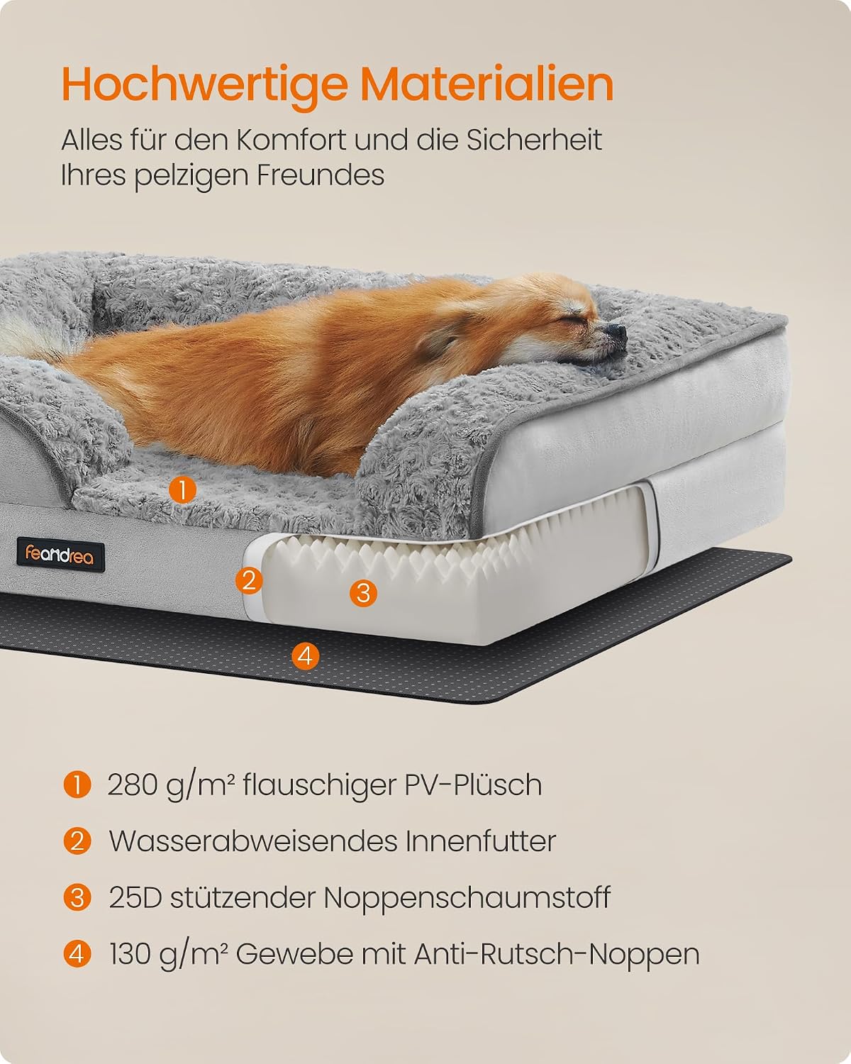 Thumbnail 5 de Feandrea Orthopädisches Hundebett 71x58x16 cm