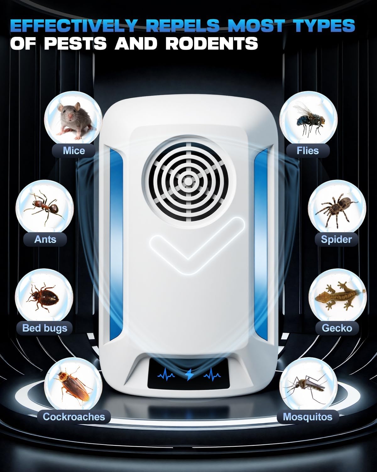 Thumbnail 2 de 2026 Newest Powerful Ultrasonic Pest Repeller 6-Pack – Plug-in Mouse, Spider & Cockroach Control (White)