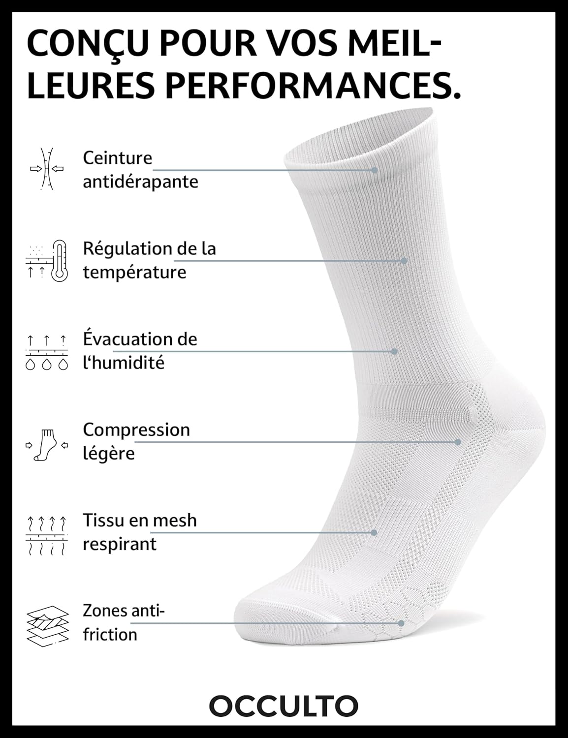 Thumbnail 2 de Occulto Eddy – lot de 2 chaussettes cyclisme homme & femme à design aérodynamique