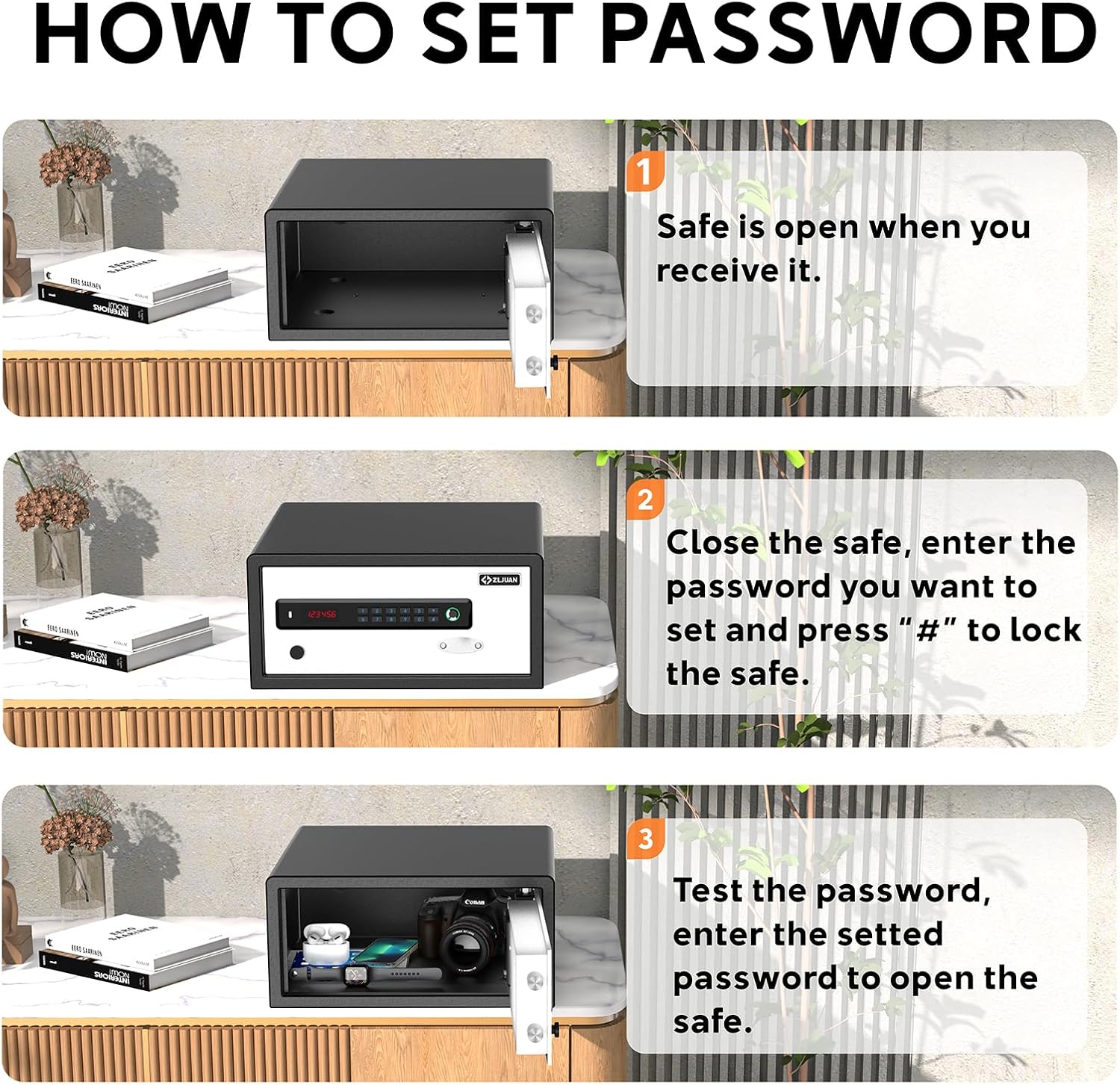 Thumbnail 2 de Z ZLJUAN Hotel Safe 1.1 Cu Ft biometric safe 🔒