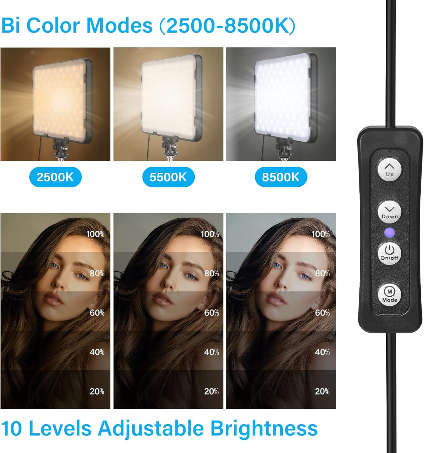 Detalle de Obeamiu 2 Pack LED Video Lights 63" tripod