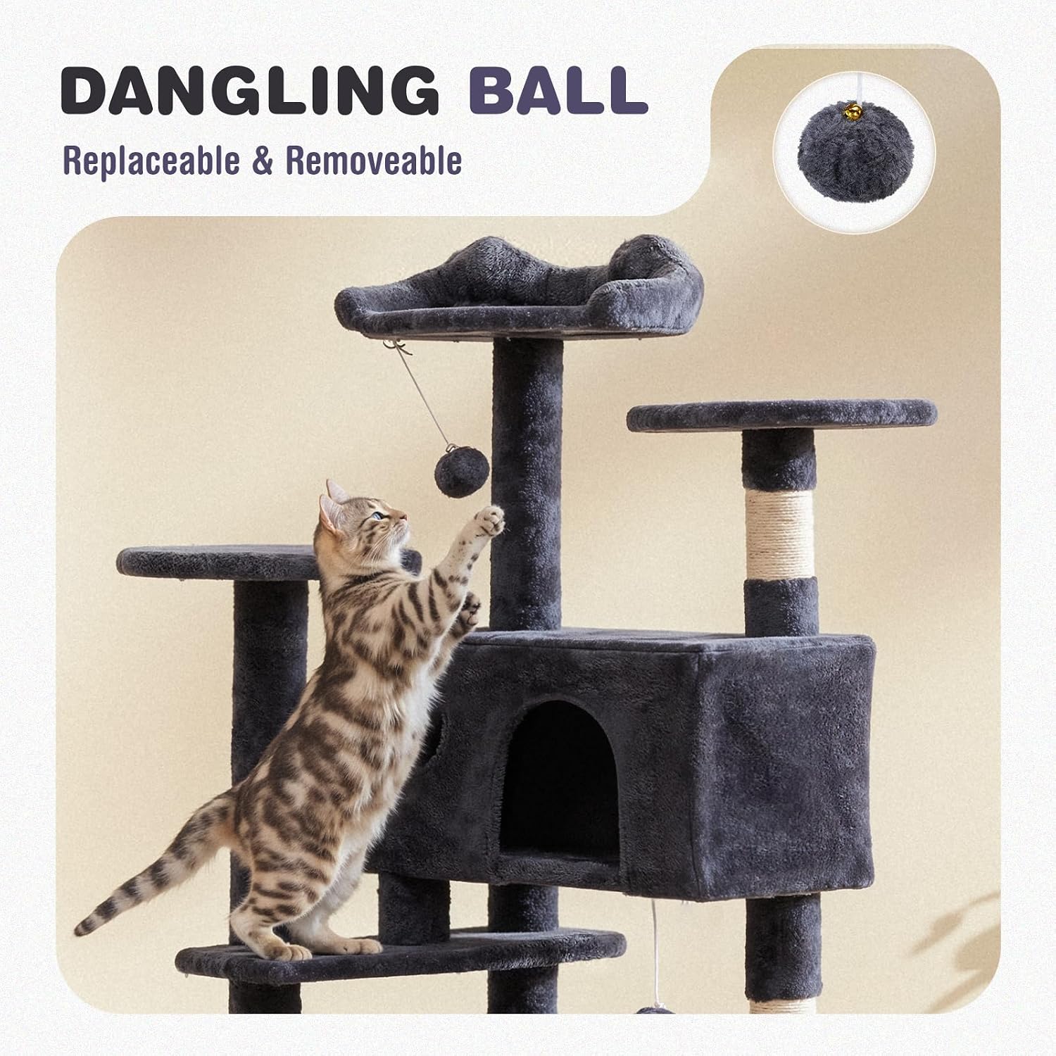 Detalle 1 de Aidoly Cat Tree 54-Inch