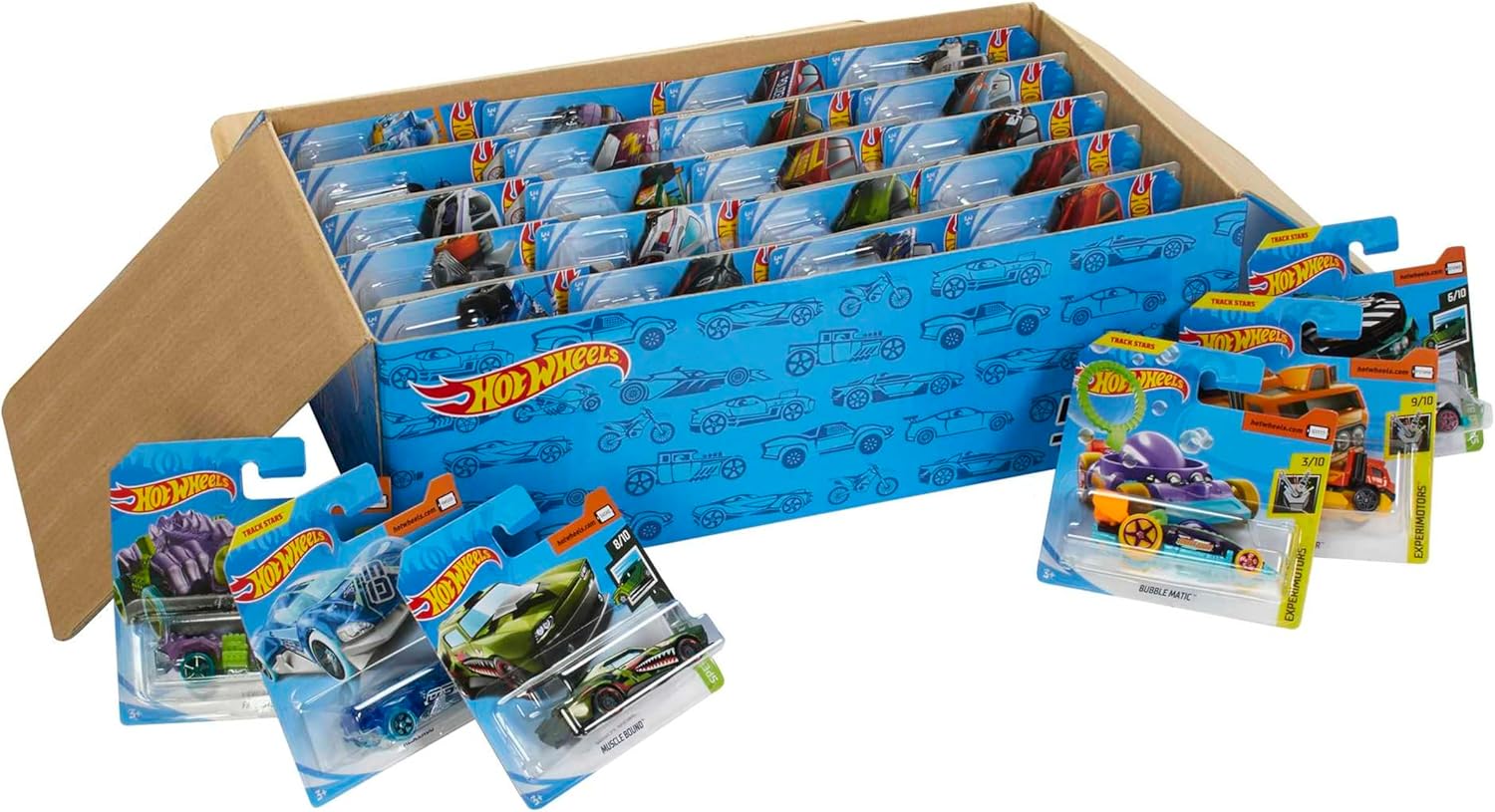 Thumbnail 4 de Hot Wheels Coffret 50 véhicules – coffret aléatoire, miniatures détaillées et boîte rangement