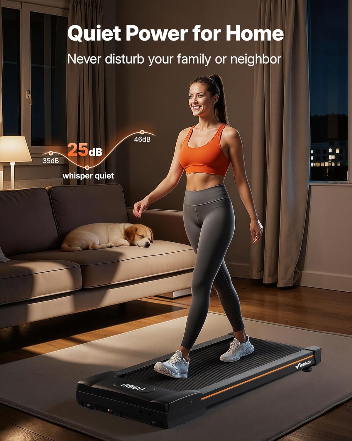 Thumbnail 6 de MERACH Heavy Duty Walking Pad Treadmill 400lbs Capacity