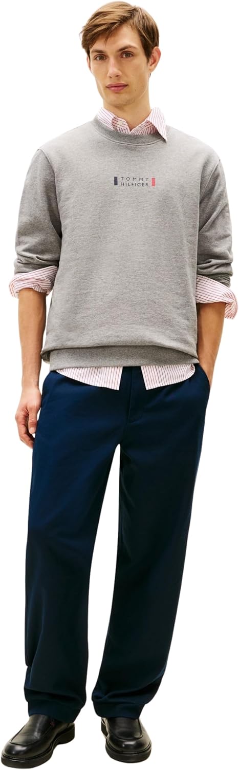 Detalle de Tommy Hilfiger Brand Love Sweatshirt Mw0mw41428 – Felpa unisex originale e sostenibile