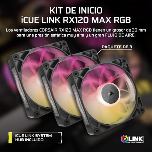 Thumbnail 1 de CORSAIR iCUE LINK RX120 MAX RGB ventilador 120mm