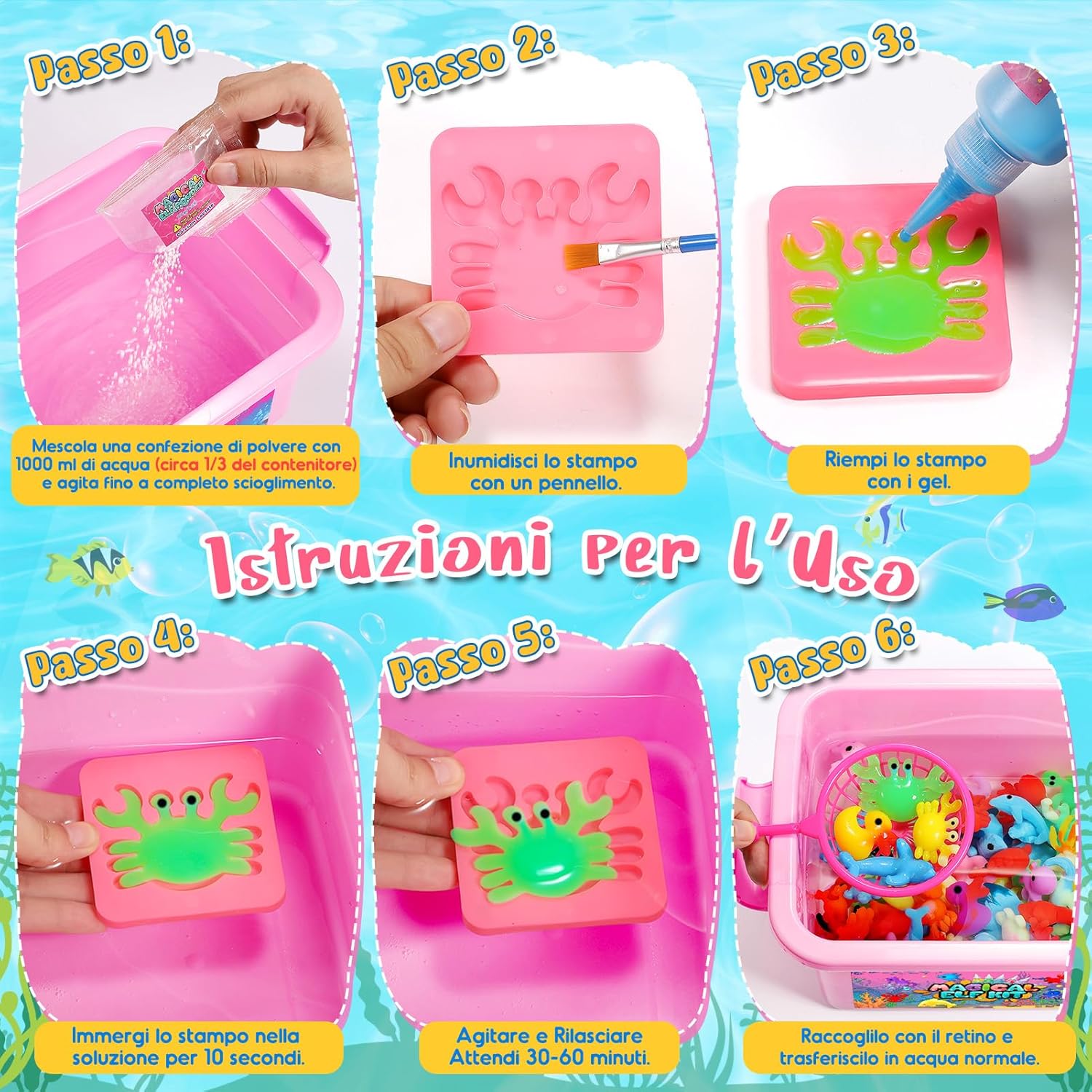 Thumbnail 2 de Kit Gel Acqua per Bambini “Magic Jelly Set” con 12 stampi e gel colorati (4-10 anni)
