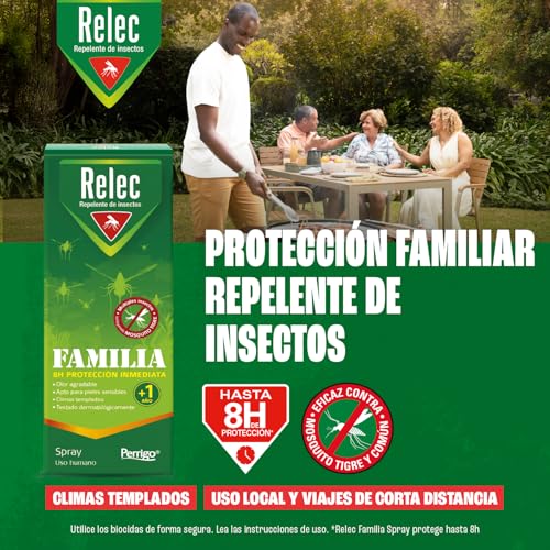 Detalle de Relec Familia Spray Antimosquitos 100 ml: protección duradera para toda la familia