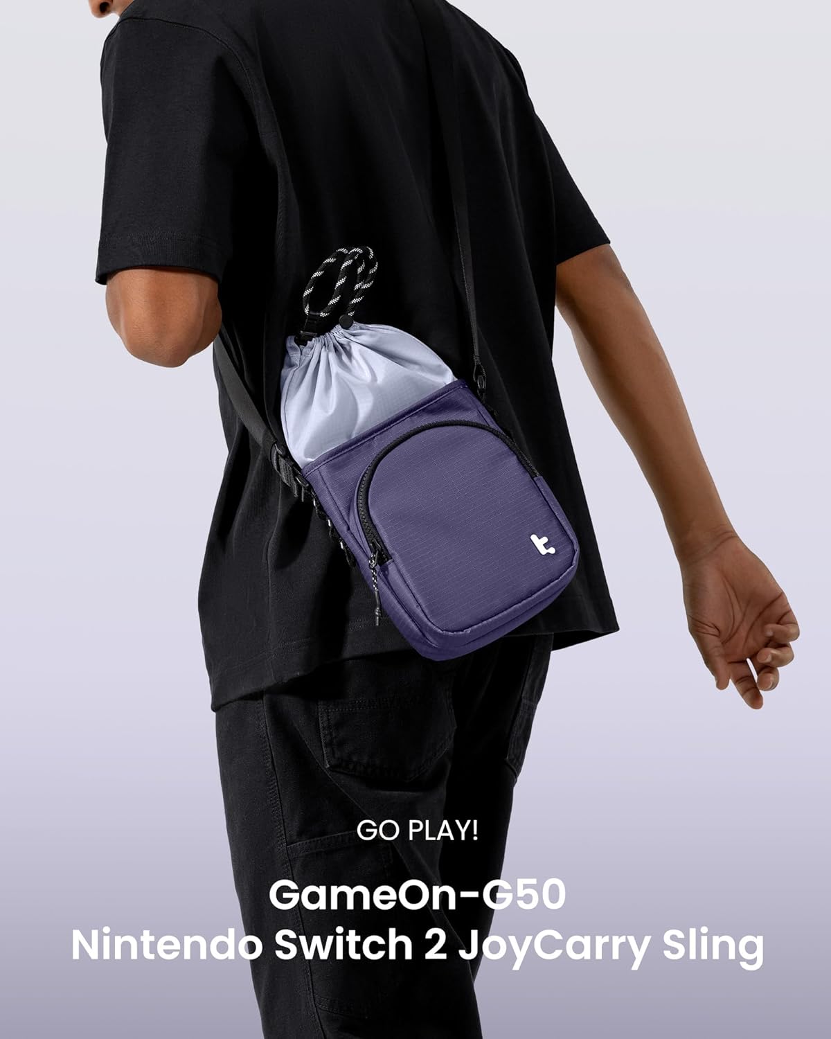 Detalle de tomtoc JoyCarry Sling Umhängetasche für Nintendo Switch 2 Slim Case – kompakte Begleiter für unterwegs