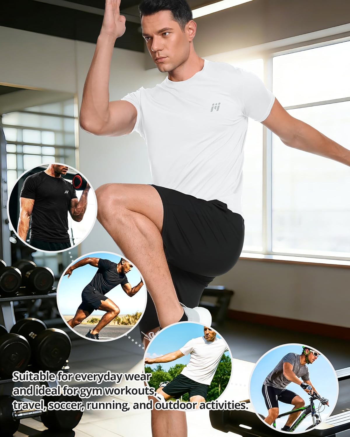Thumbnail 5 de MEETYOO 5 Pack Tee Shirt Running Homme – T-Shirt Manches Courtes pour Sport et Fitness
