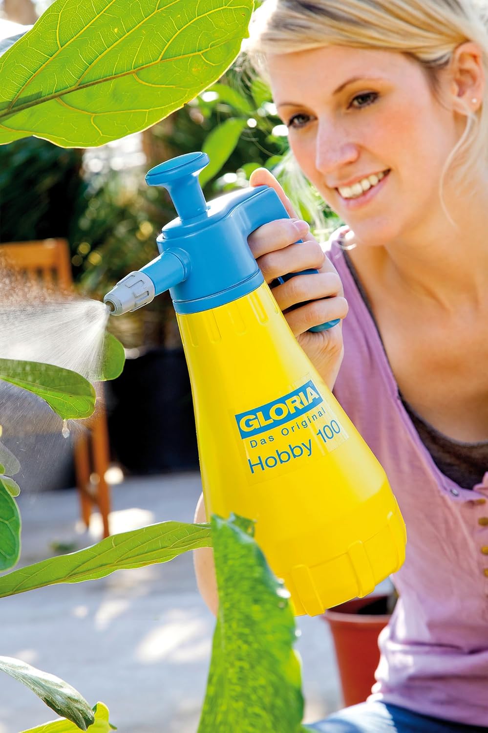 Detalle de GLORIA Hobby 100 Sprühflasche 1 L – Präzisions-Drucksprüher für Garten, Balkon und Zimmerpflanzen