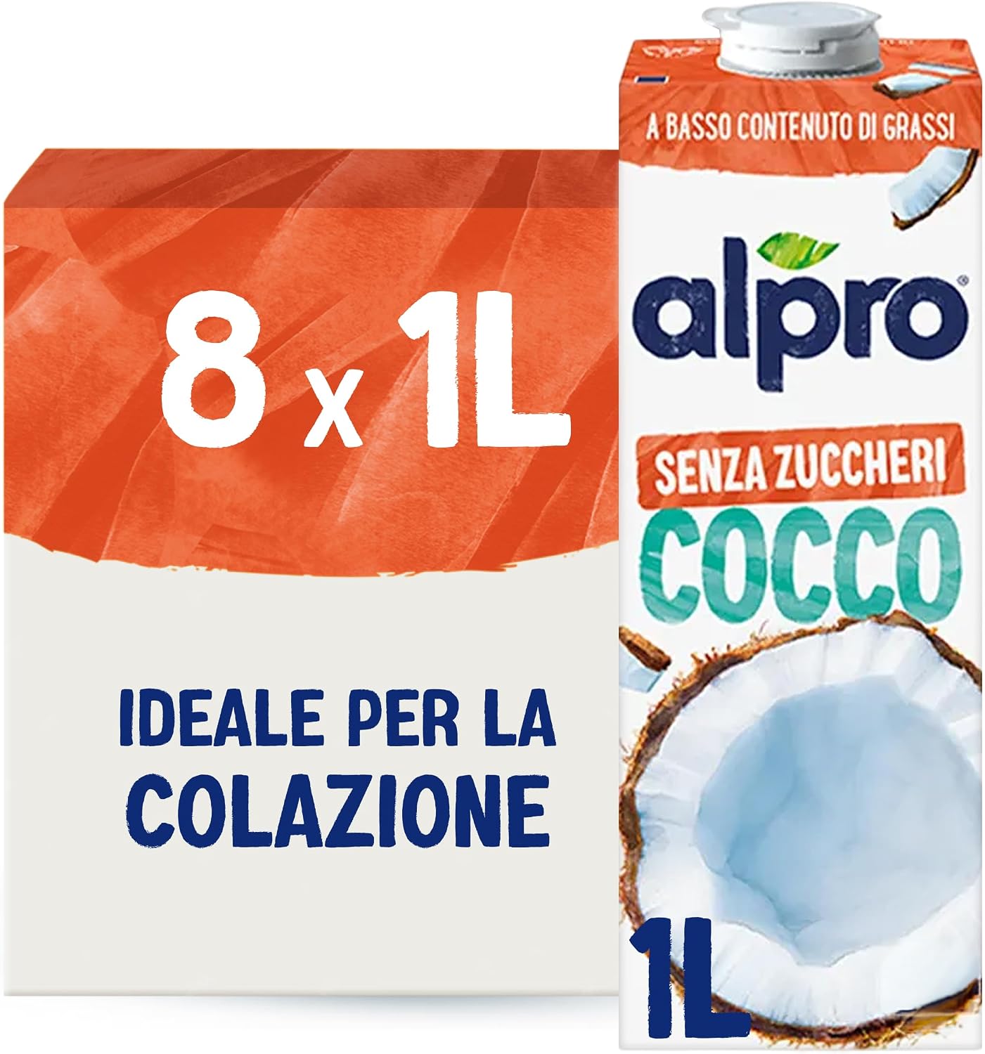 Detalle de Alpro Senza Zuccheri Bevanda al Cocco 100% vegetale – 8 confezioni da 1 L