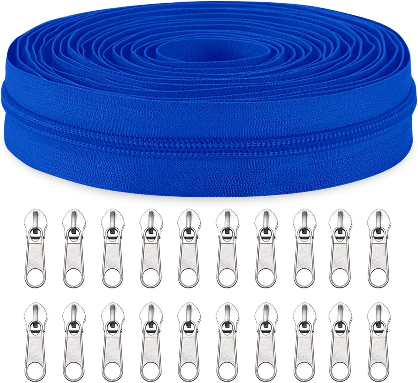 Thumbnail 5 de Sawoake #3 Nylon-Kunststoff-Coil-Reißverschlüsse Bulk – 9 m Rollen (SeeBlau) mit 20 Schiebern für DIY