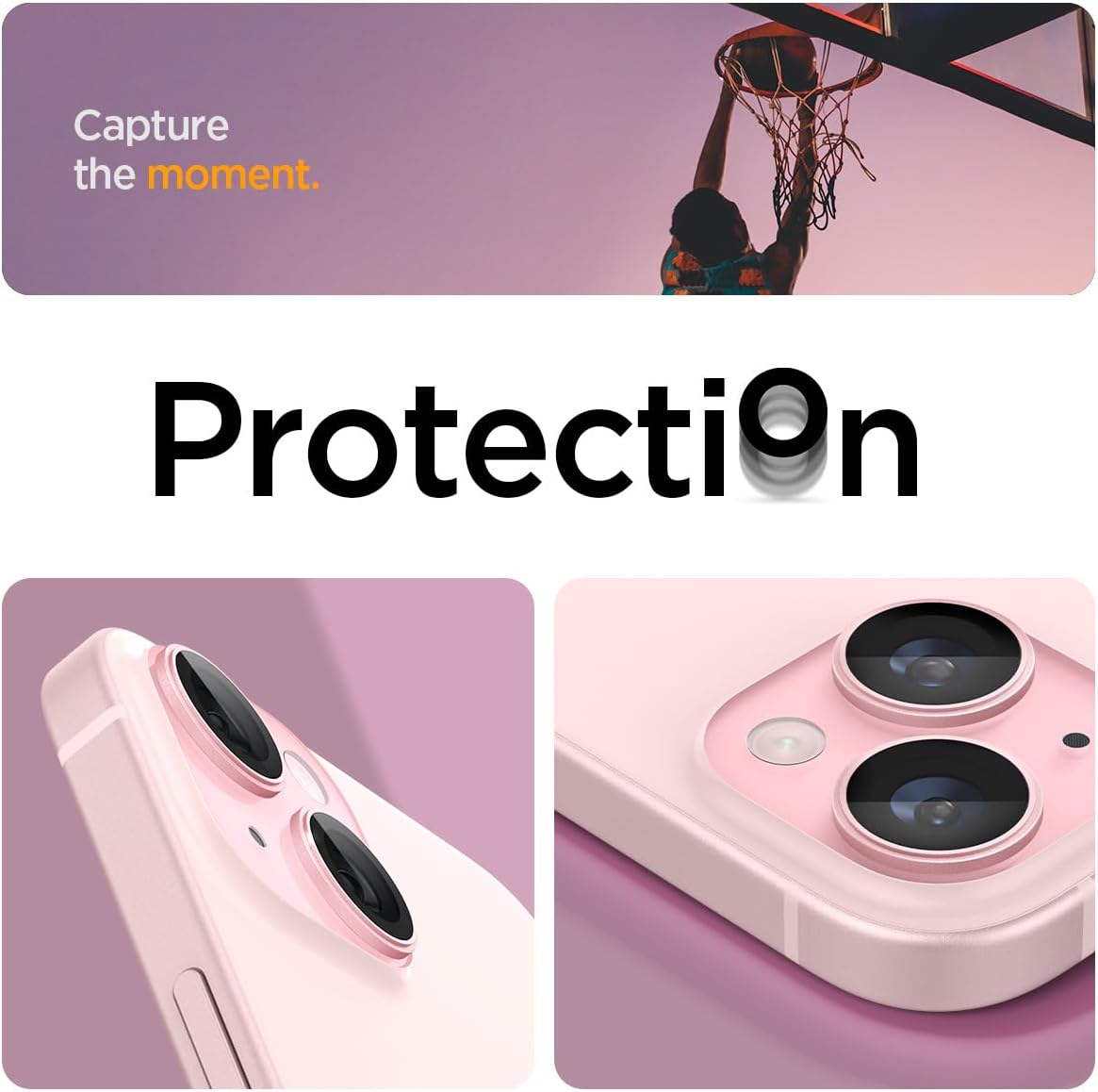 Thumbnail 2 de Spigen Glas.tR EZ Fit Optik Pro Protection Caméra pour iPhone 15/15 Plus et 14/14 Plus (2 pièces) – Film verre trempé 9H