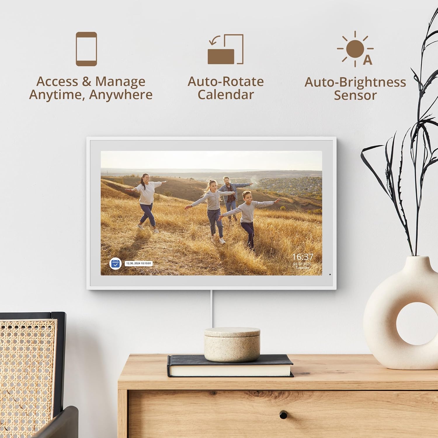 Thumbnail 3 de Dragon Touch TM21 Blanc — calendrier numérique mural 21,5" (FHD) avec écran tactile et mémoire 32 Go