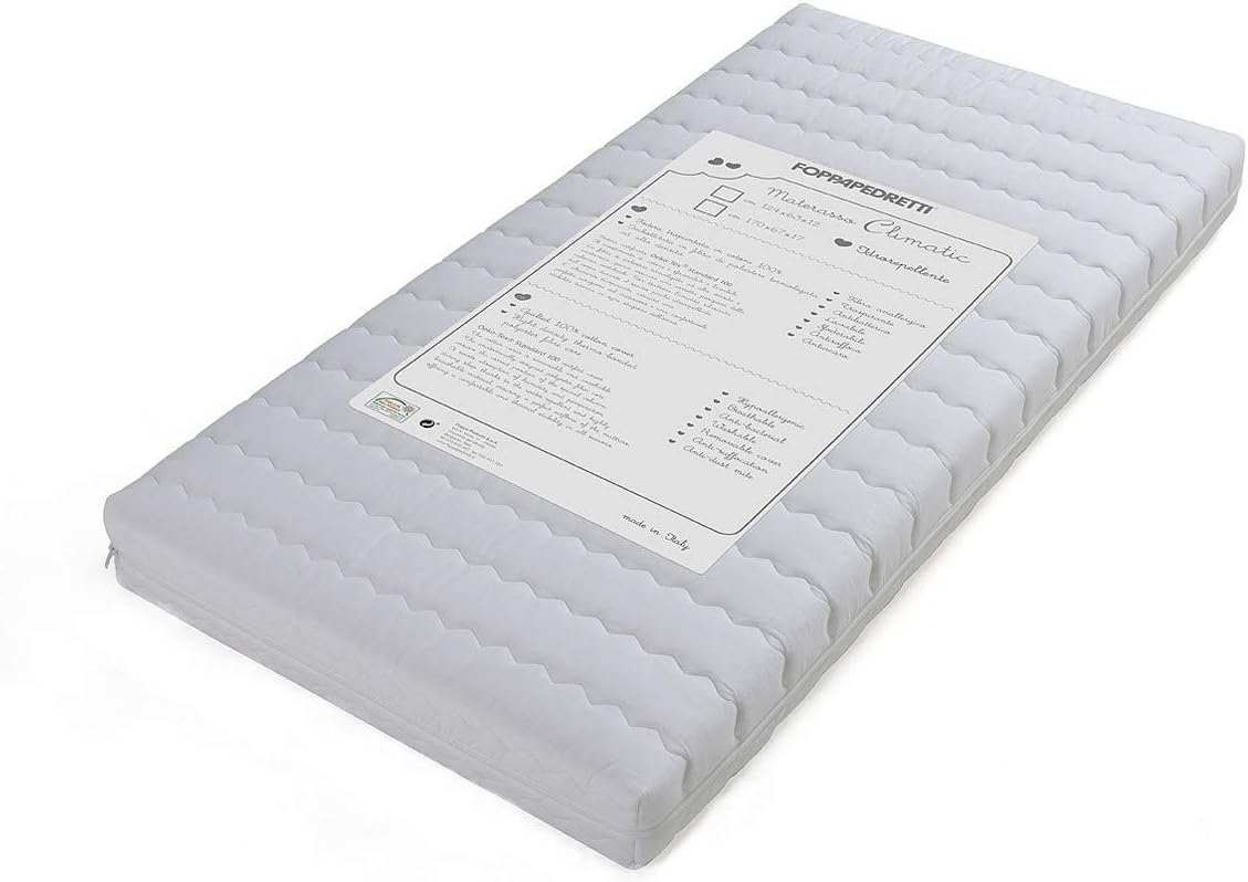 Detalle 2 de Foppapedretti Materasso per bambini Climatic: antiacaro, antibatterico e traspirante (124x63x12 cm)