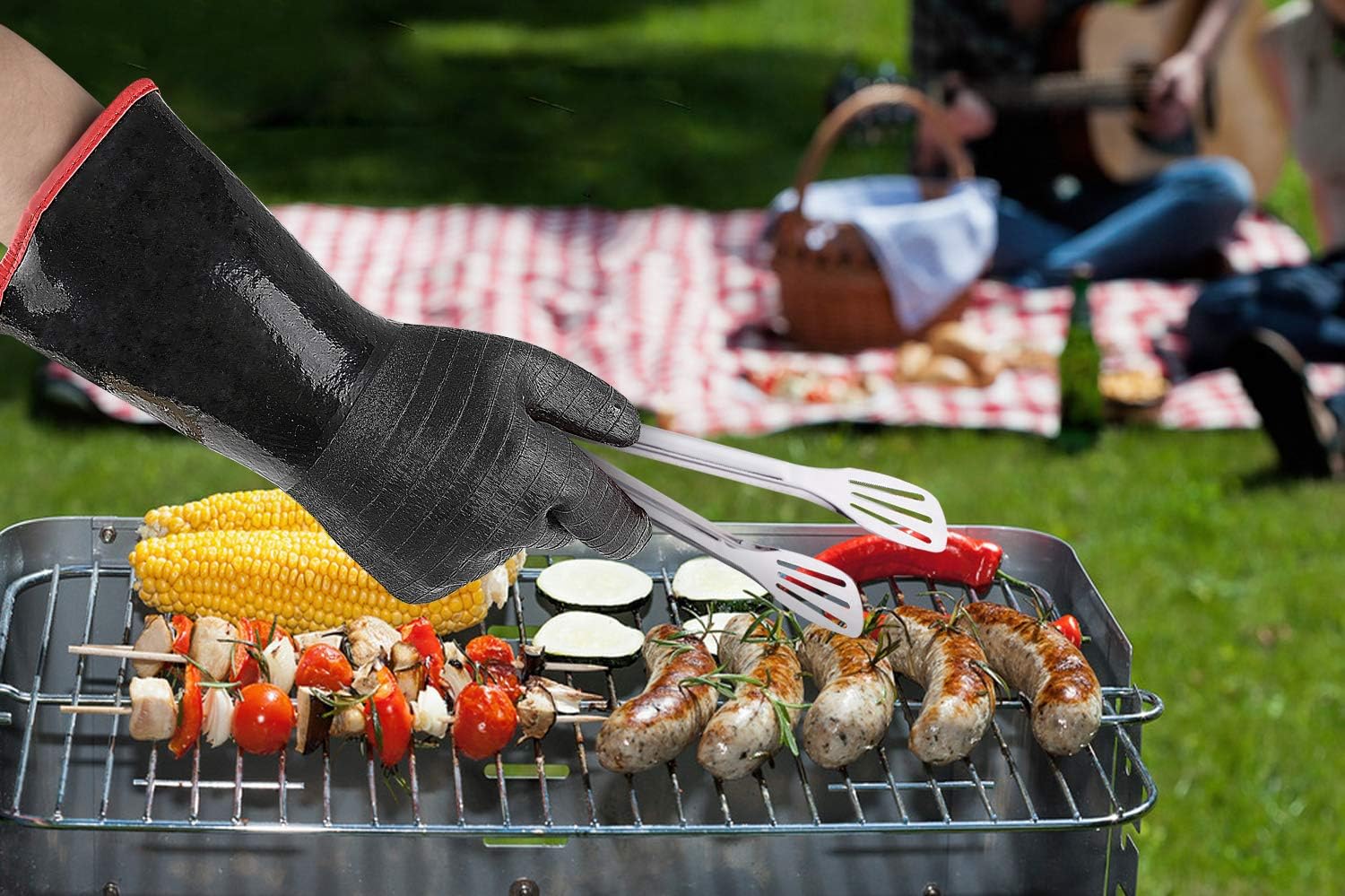 Detalle 2 de Aillary mdk-397 Grill Gloves, 14-Inch Waterproof Neoprene, Heat Resistant