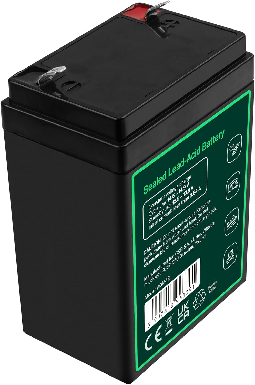 Detalle 2 de GreenCell Batteria AGM 12V 7Ah VRLA esente da manutenzione per UPS, allarmi e sistemi di emergenza