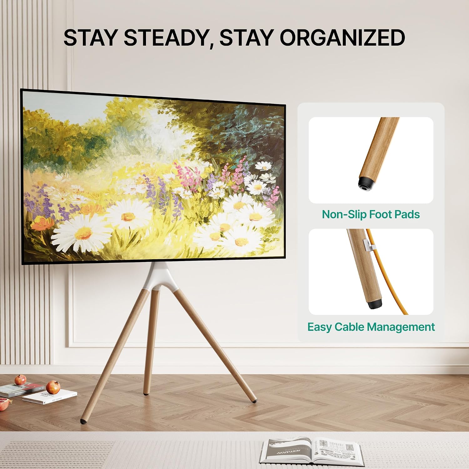 Thumbnail 4 de ECOTINY Artistic Easel TV Stand for 43-65 Inch TVs