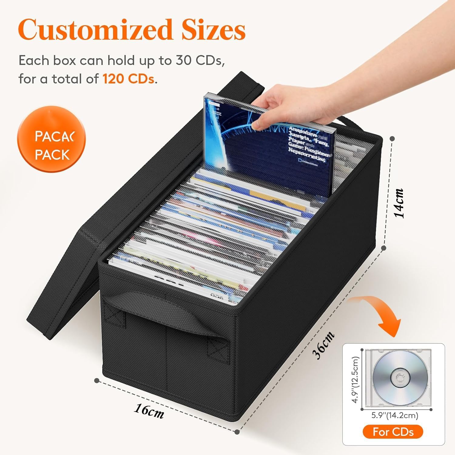 Detalle 2 de Aolawco DVD storage box 40 x 20 x 15 cm 📀