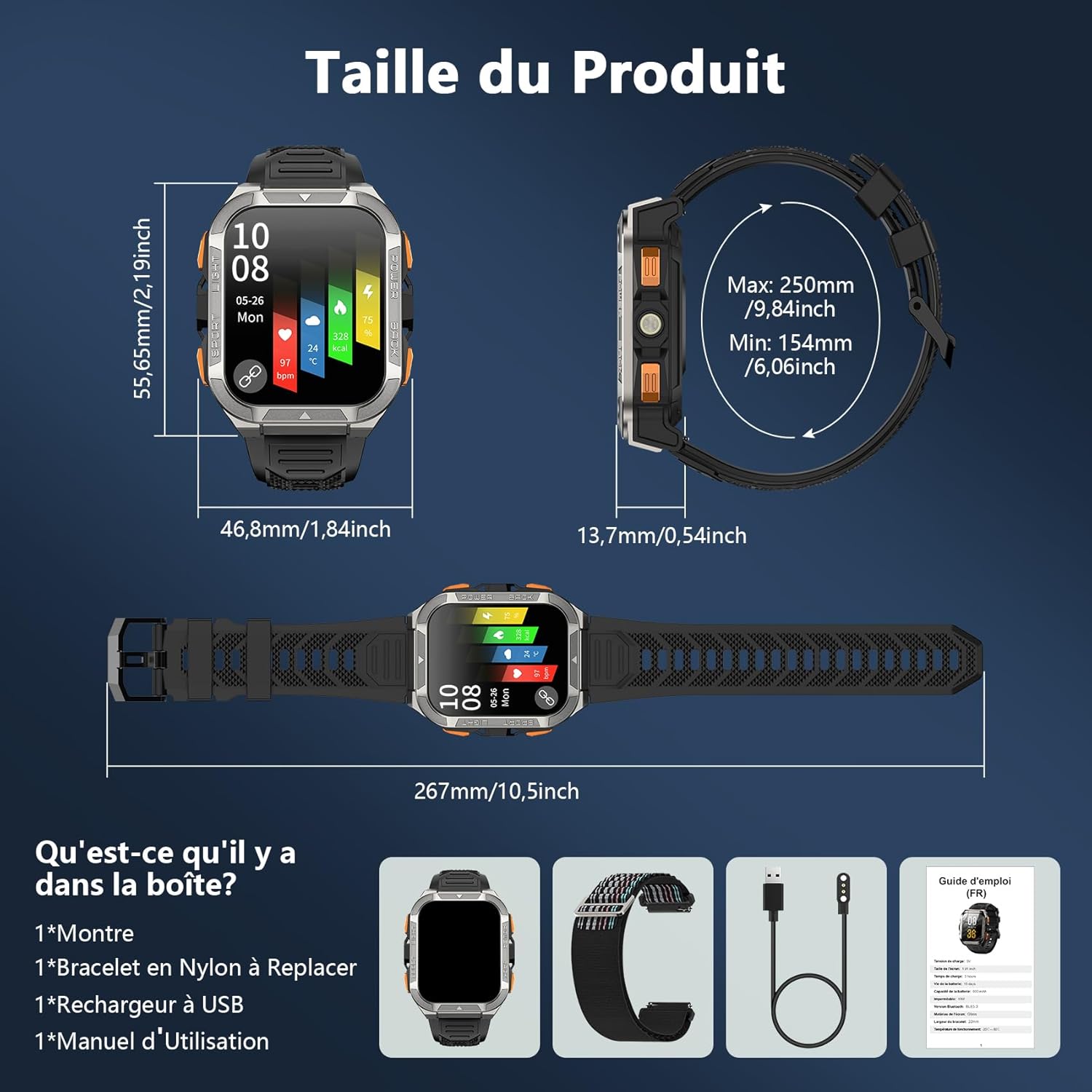 Thumbnail 6 de Blackview W80Pro : Montre Connectée Homme avec GPS Intégré et 900 mAh – Santé, sport et autonomie