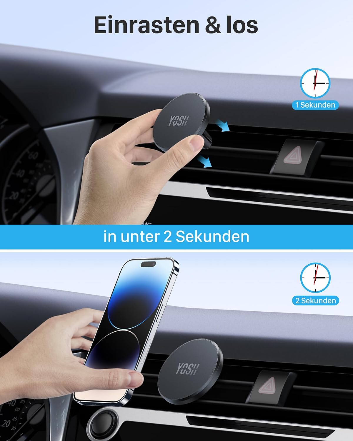 Thumbnail 4 de YOSH Handyhalterung Auto Magnet Lüftung 40mm