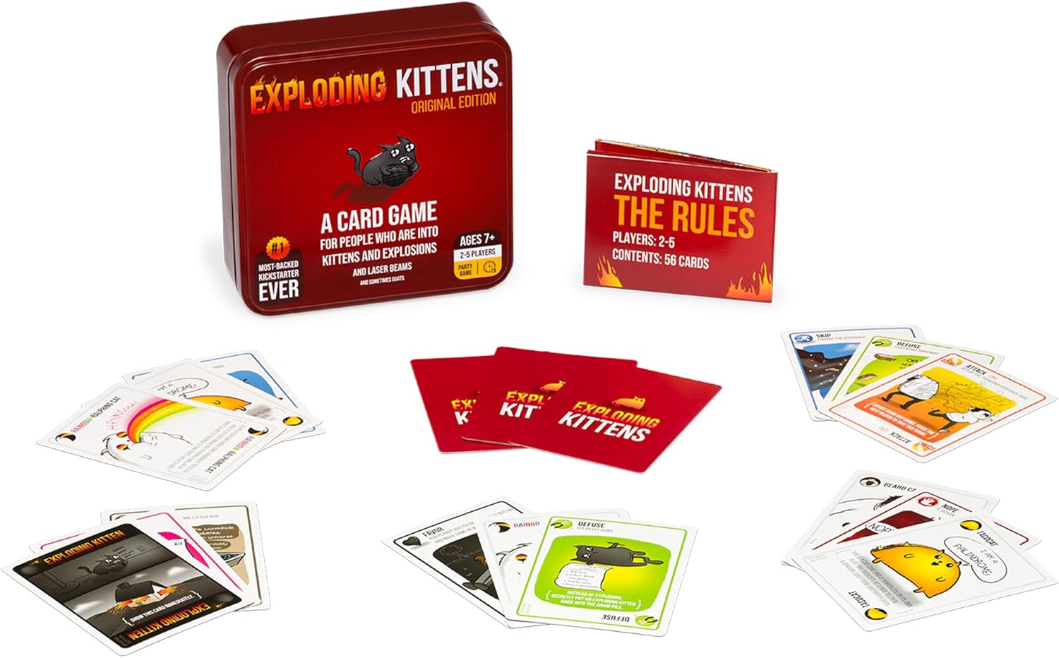 Detalle 2 de Exploding Kittens Original Edition in einer Sammelbox – Belustigendes Karten-Partyspiel für 2–5 Spieler, ab 7 Jahren