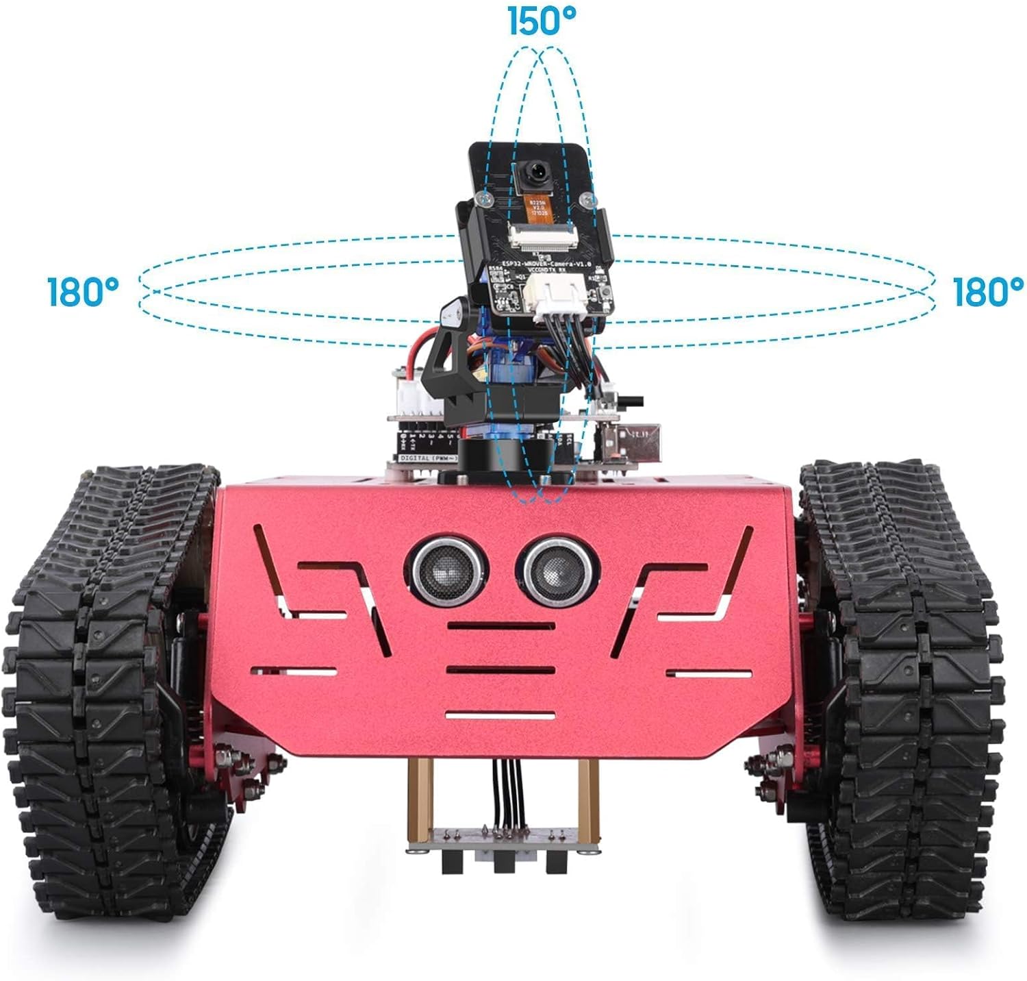 Thumbnail 4 de ELEGOO Smart Robot Tank Kit (Arduino-IDE, UNO R3 kompatibel) mit Ultraschallsensor, Bluetooth- und Kamera-Modul